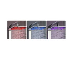 Square 200mm LED Rainfall Shower Head Solid Brass Bathroom ShowerHeads Chrome
