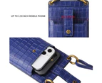 Multifunctional Women Large Capacity Mobile Phone Mini Shoulder Bag-Navy Blue