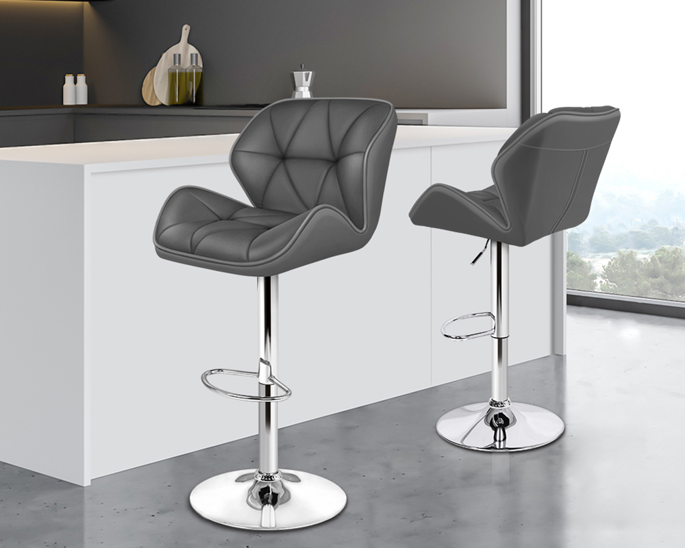 gray swivel bar stool