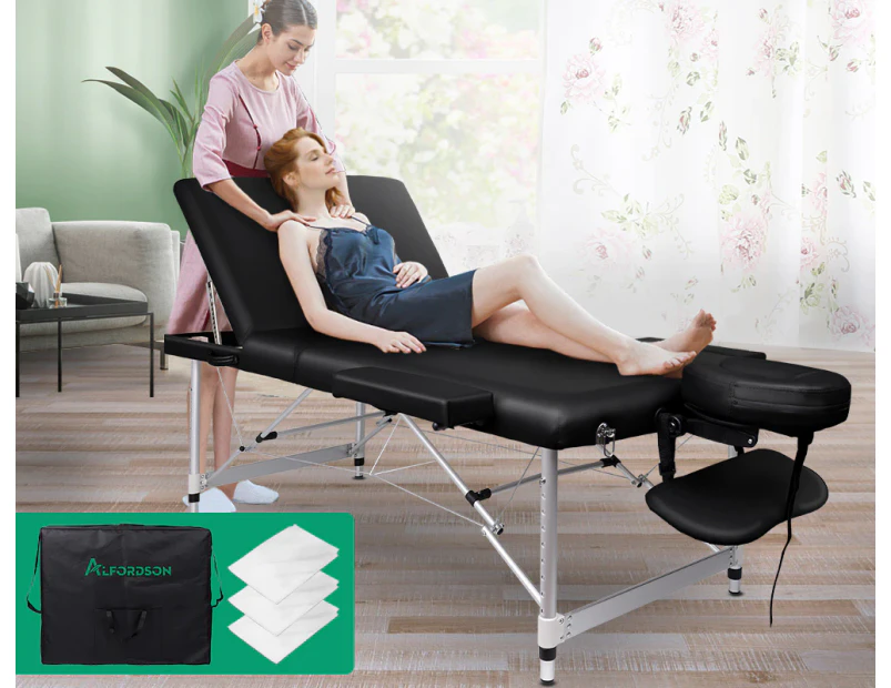 65Cm Massage Table 3 Fold Portable Lift Up Bed Desk