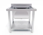 SOGA 70*70*85cm Stainless Steel Work Bench Sink Commercial Restaurant Kitchen Food Prep