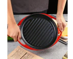 SOGA Enamel Porcelain 26cm Cast Iron Frying Pan Skillet Non-stick Coating Steak Sizzle Platter