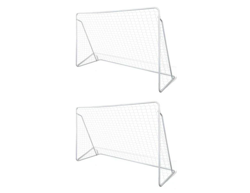 vidaXL Football Goal Nets Steel 2 pcs 240x90x150 cm