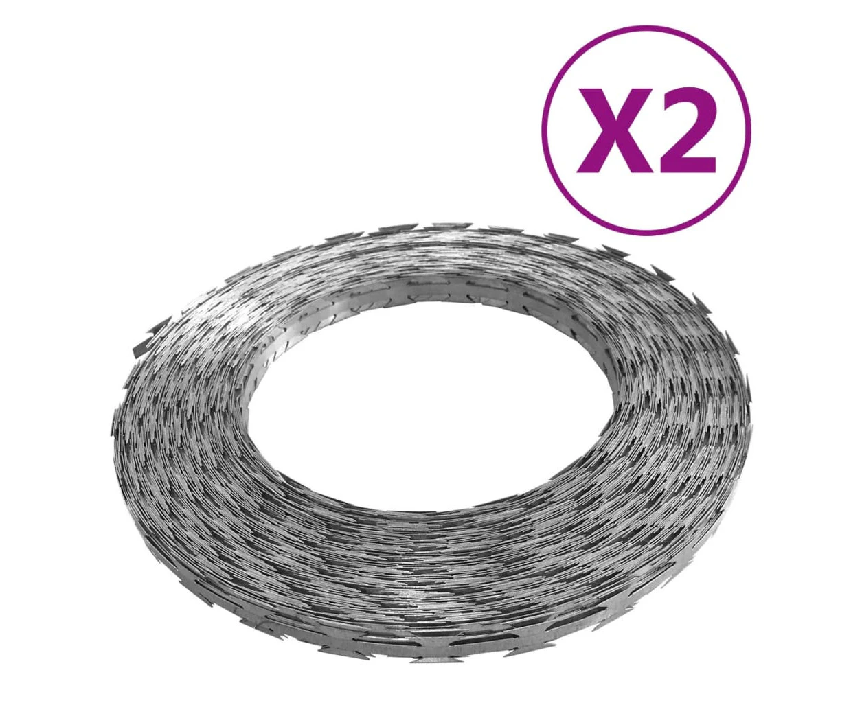 vidaXL BTO-22 Razor Wires 2 pcs 100 m Steel