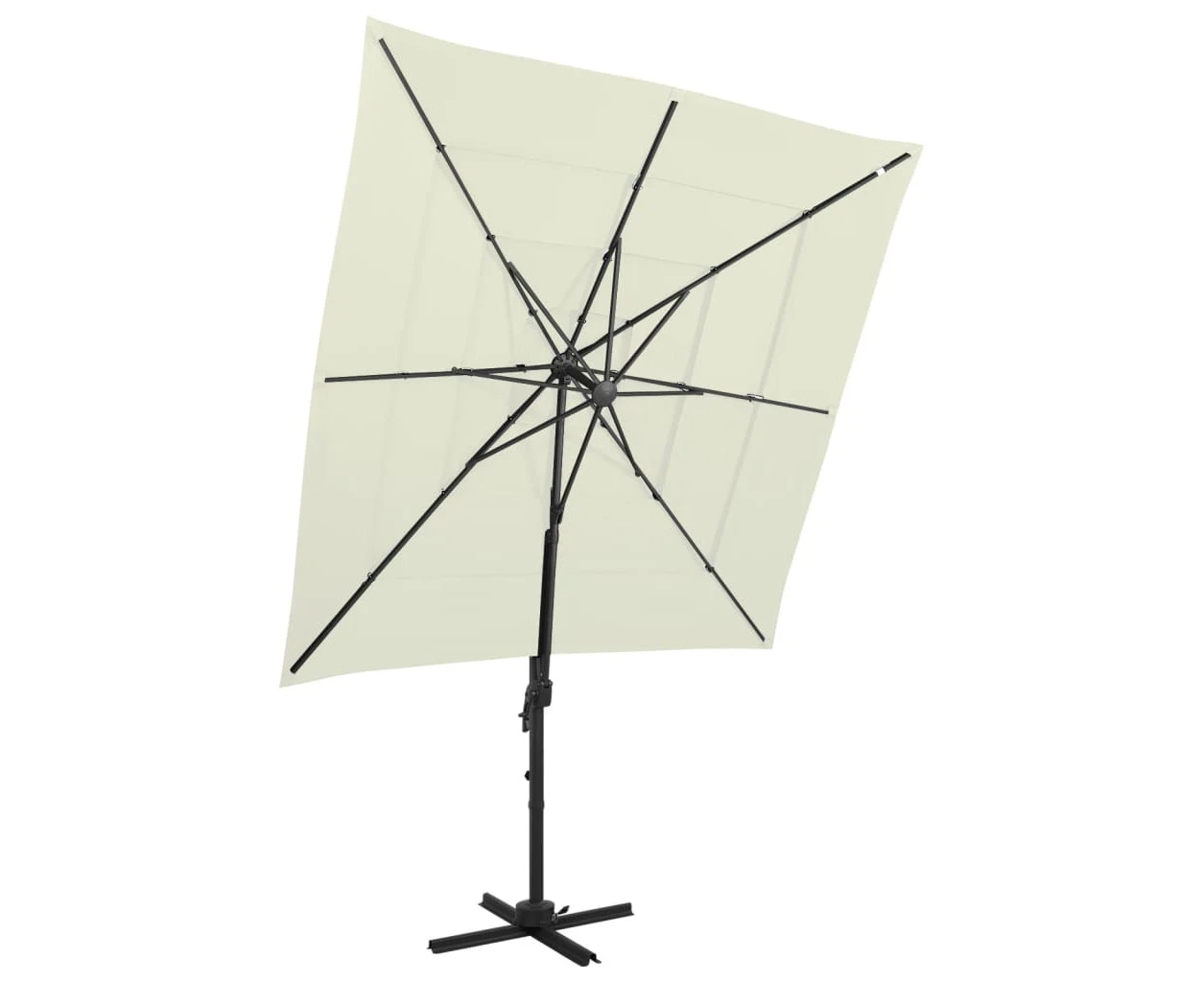 vidaXL 4-Tier Parasol with Aluminium Pole Sand 250x250 cm