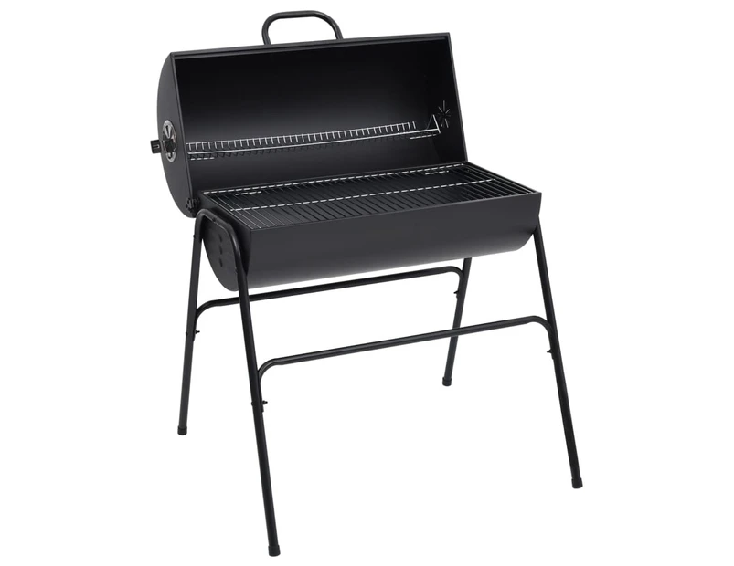 vidaXL Barrel Grill with 2 Cooking Grids Black 80x95x90 cm Steel