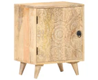 Carved Bedside Cabinet 40X30X50 Cm Solid Mango Wood