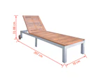 Sun Lounger with Wheels Solid Acacia Wood