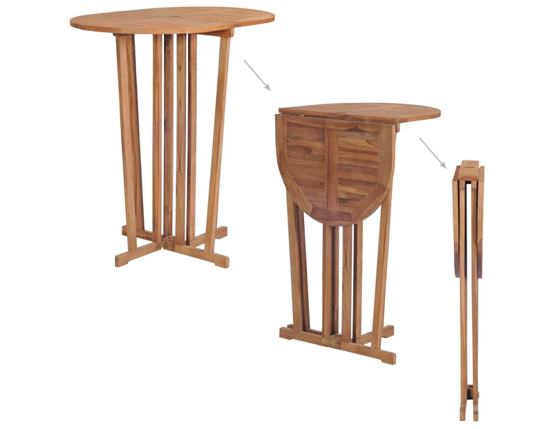 Folding Bar Table 100x65x105 cm Solid Teak Wood