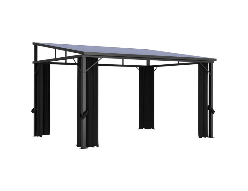 vidaXL Gazebo with Curtain 405x294x244 cm Anthracite