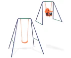 vidaXL 2-in-1 Single Swing and Toddler Swing Orange