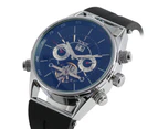 JARAGAR Black Dial Automatic Mechanical Watches Soft Silicone Strap Wristwatch