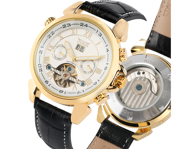 JARAGAR Men's Watch Automatic Mechanical Wrist Watches for Men-White