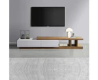 TV Cabinet with 2 Storage Drawers With High Glossy Assembled Entertainment Unit in White Ash colour