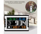 Digital Multifunctional Weather Station Alarm Clock Indoor Outdoor Temperature Humidity Monitor Large Color Display with Backlight Thermo-Hygrometer