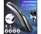 1200mAh Men Professional Electric Hair Clipper USB Rechargeable Cordless Hair Trimmer Haircut Machine w/ Barber Shawl