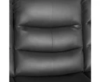 2 Seater Recliner Sofa In Faux Leather Lounge Couch in Black