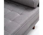 Sofa Bed 3 Seater Button Tufted Lounge Set for Living Room Couch in Fabric Grey Colour
