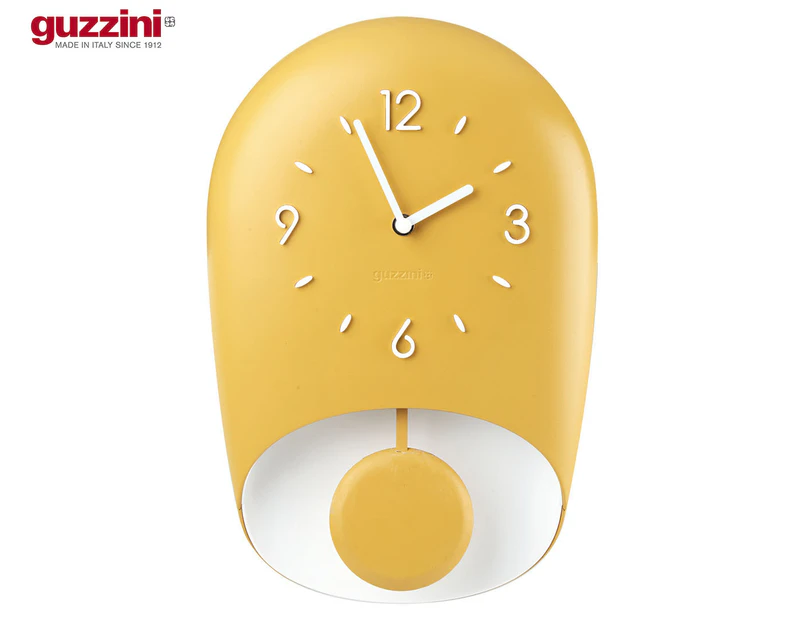 Guzzini 33.2cm Enjoy Your Time Bell Pendulum & Wall Clock - Mustard Yellow
