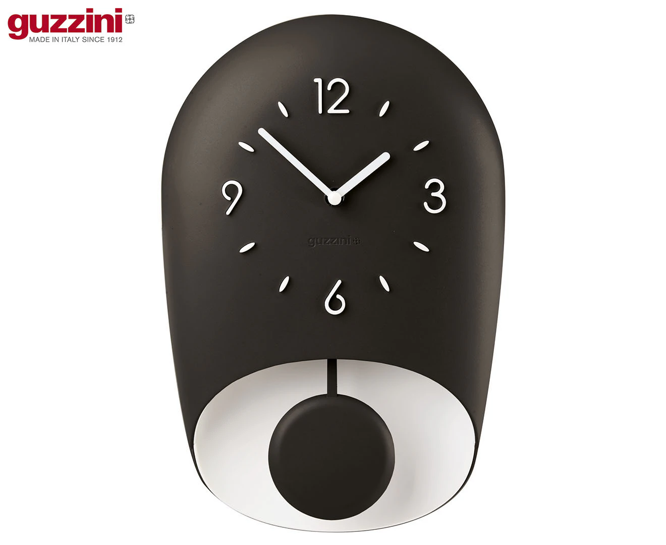 Guzzini Home/Kitchen Hanging Decor 33x22cm Wall Clock w/ Pendulum Bell Black