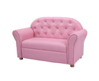 Giantex Kids Sofa Armrest Chair w/ PVC Leather & Wood Frame Children Lounge Bed Upholstered Armchair, Pink