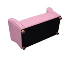 Giantex Kids Sofa Armrest Chair w/ PVC Leather & Wood Frame Children Lounge Bed Upholstered Armchair, Pink