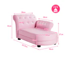 Giantex Kids Sofa Chaise Lounge w/ PVC Leather & Embedded Crystals Children Armchair Upholstered Couch, Pink