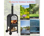 Costway 3-in-1 Outdoor Pizza Oven Maker Portable Woodfired Charcoal Oven Barbecue Camping Grill