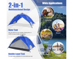 Costway 2 in 1 Pop Up Tent Instant Up 4 Person Sun Shade Shelter Beach Canopy Double Door Family Outdoor Hiking