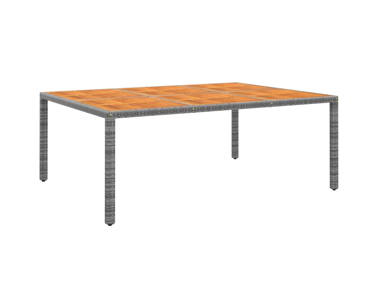 Garden Table 200x150x75 cm Acacia Wood and Poly Rattan Grey