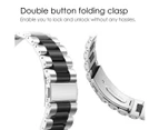 For Samsung Galaxy Watch 3 41mm Bands, 20mm Stainless Steel Metal Replacement Strap Bracelet Women Men (Silver /Black)