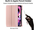 For Apple iPad Air 4th Gen Case, iPad Air 4 10.9 2020 Folio Leather Smart Cover With Pencil Holder (Rose Gold)