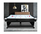 7Ft 4-In-1 Convertible Air Hockey / Pool Billiards /Dinner table /Table Tennis Table Blue/Black Felt For Billiard Gaming Room Free Accessory-Blue