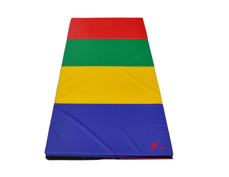 Super Large 300cm X 120cm X 5cm Gymnastics Folding Exercise Yoga Mat - Rainbow