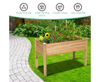 Giantex Raised Garden Bed Elevated Cedar Wooden Planter Box 125 x 58 x 76 cm Outdoor Gardening Planting Bed for Vegetables Flowers & Herbs,Natural