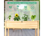 Giantex Raised Garden Bed Elevated Cedar Wooden Planter Box 125 x 58 x 76 cm Outdoor Gardening Planting Bed for Vegetables Flowers & Herbs,Natural