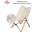 Naturehike Outdoor Wooden Lightweight Portable Foldable Camping Moon Chair - Khaki
