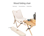 Naturehike Outdoor Wooden Lightweight Portable Foldable Camping Moon Chair - Khaki