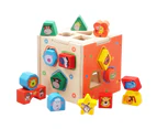 Activity Wood Cube Shape Sorters Baby Educational Toy