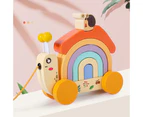Educational Toy Wooden Rainbow Tractor Baby Stacking Toy