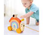 Educational Toy Wooden Rainbow Tractor Baby Stacking Toy