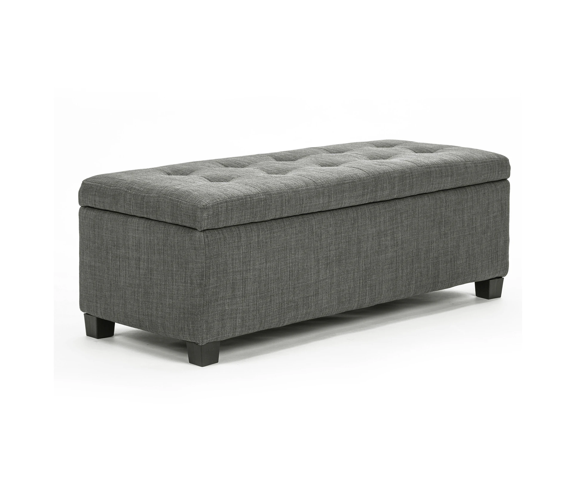 La Bella Storage Ottoman Foot Stool 102cm Fabric Blanket Box Chest Toy - Dark Grey