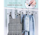 108pc SPACE SAVING PANTS SKIRT HANGERS Adjustable Metal Clip Hanger for Trousers