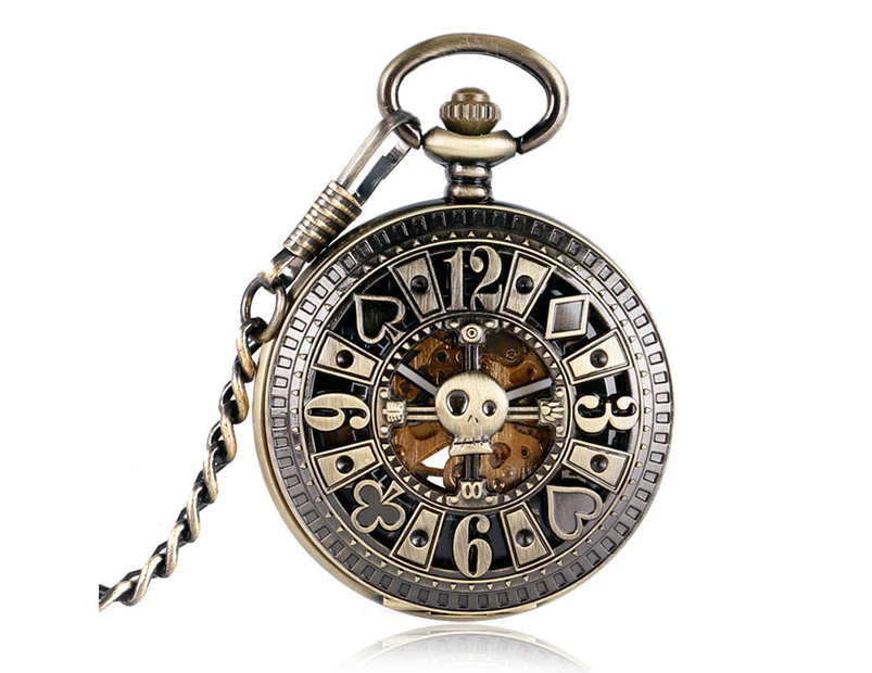 Copper Pocket Watch Man Automatic Mechanical Pocket Watches with Luminous Pointers