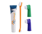 Dog Toothpaste + Pet Toothbrush + Back Up Brush Set - Vanilla Flavour Dog Cat Cleaning Toothbrush