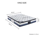 King Mattress Latex Pillow Top Pocket Spring Foam Medium Firm