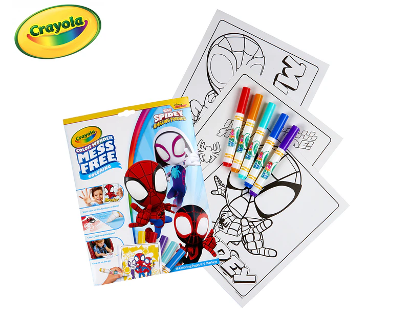 Crayola Color Wonder Mess Free Coloring Marvel Spidey & His Amazing Friends Book