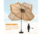 Costway 2.6M Hawaiian Beach Umbrella Tilting Outdoor Parasol Fringed Sun Shade Shelter Balcony Garden Patio