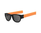 2PCS  Round Sunglasses for Men and Women Outdoor Fold Sun Glasses Portable Sports Glasses Orange