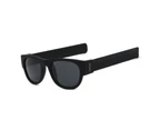 2PCS  Round Sunglasses for Men and Women Outdoor Fold Sun Glasses Portable Sports Glasses black